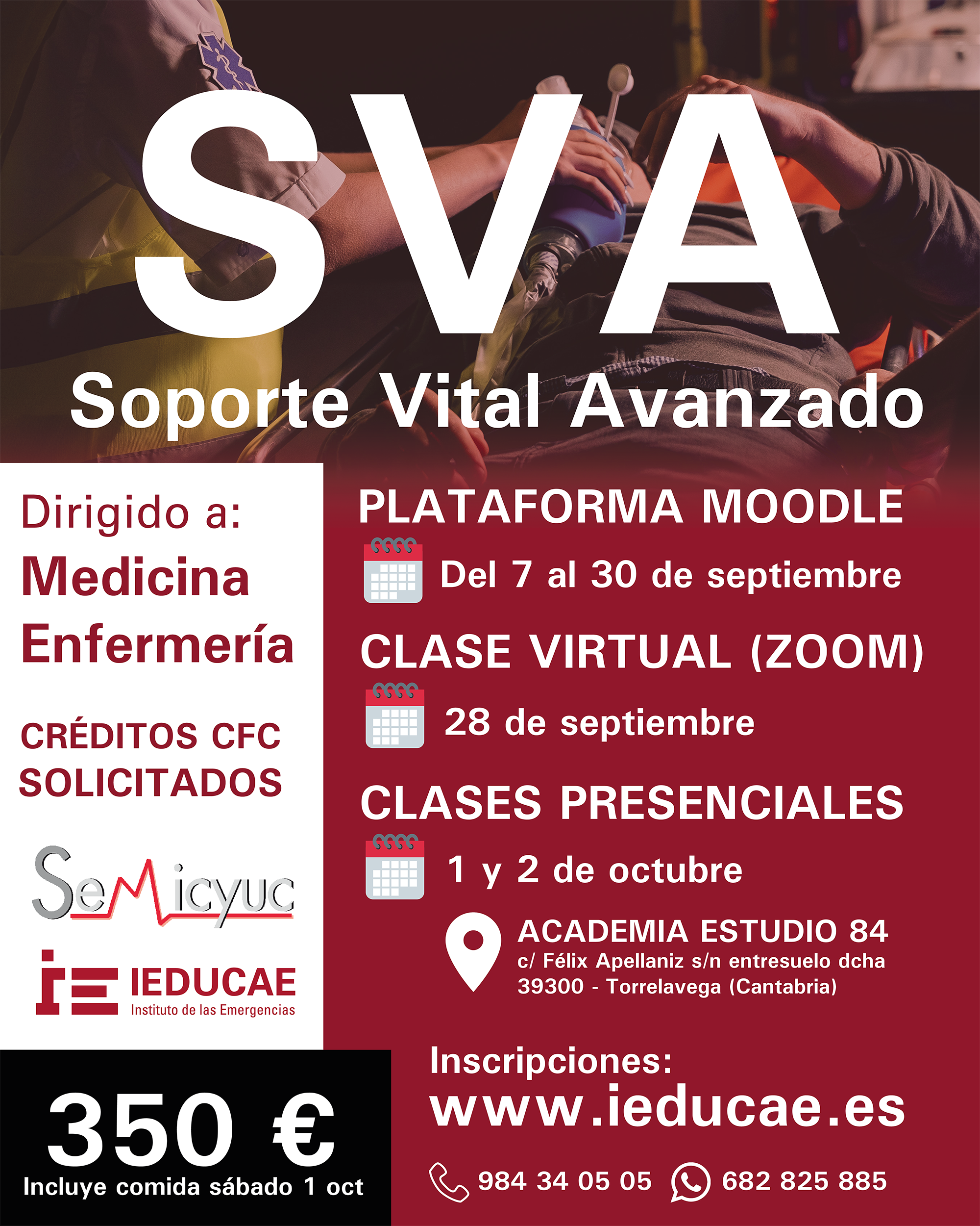 Nuevo curso Soporte Vital Avanzado en Torrelavega